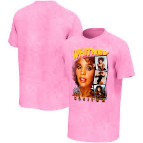 Whitney Houston Pink Graphic T-Shirt Size M Unisex NEW retro style - Picture 2 of 11